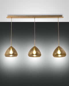 Suspension Glow 3 lumières laiton