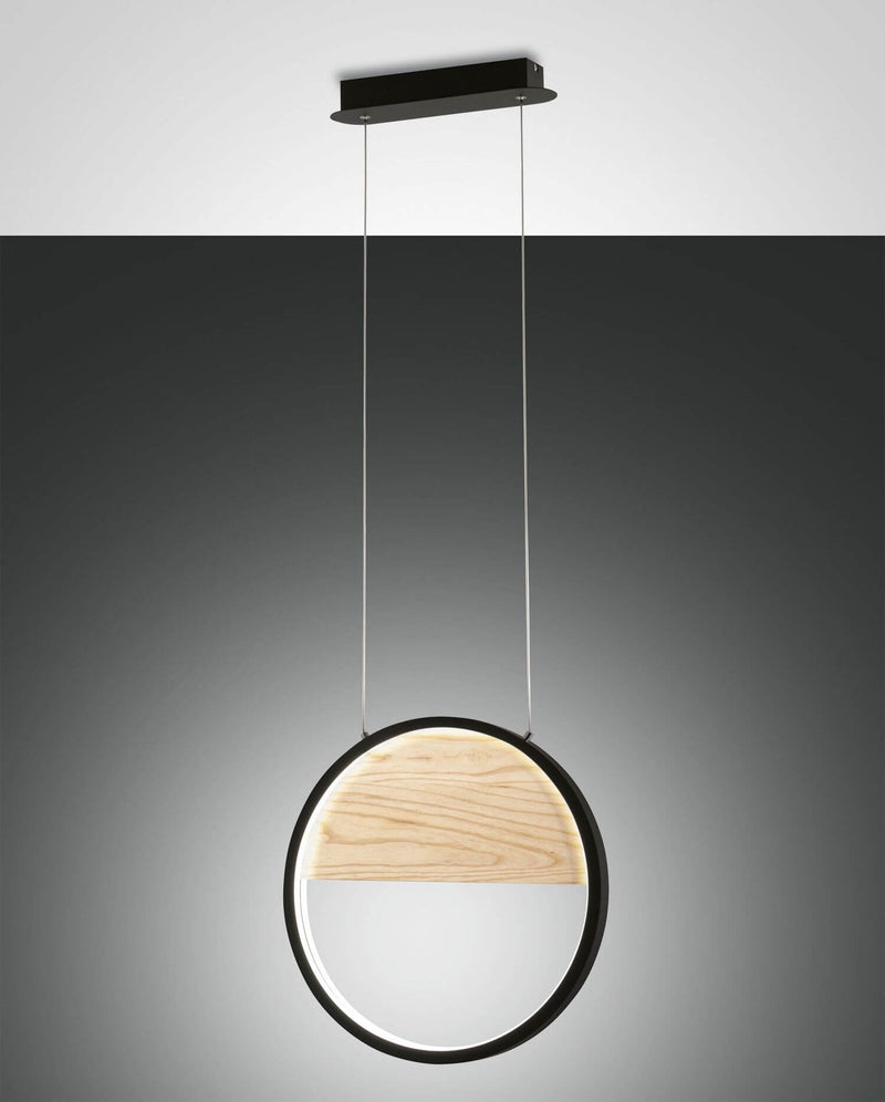 Suspension Pierre noire, bois