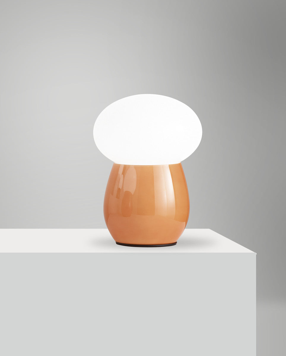 Lampe à poser Freddy ambrée, verre