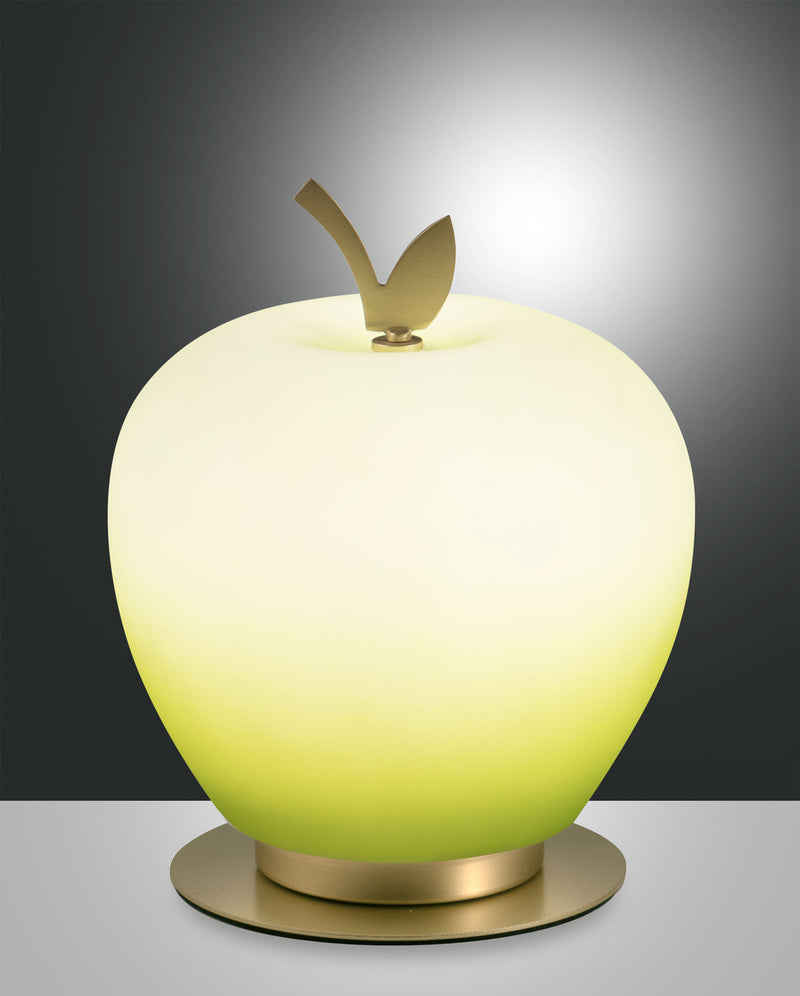 Lampe à poser Wendy verte et laiton, verre
