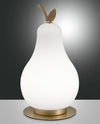 Lampe à poser Wilma blanche et laiton, verre