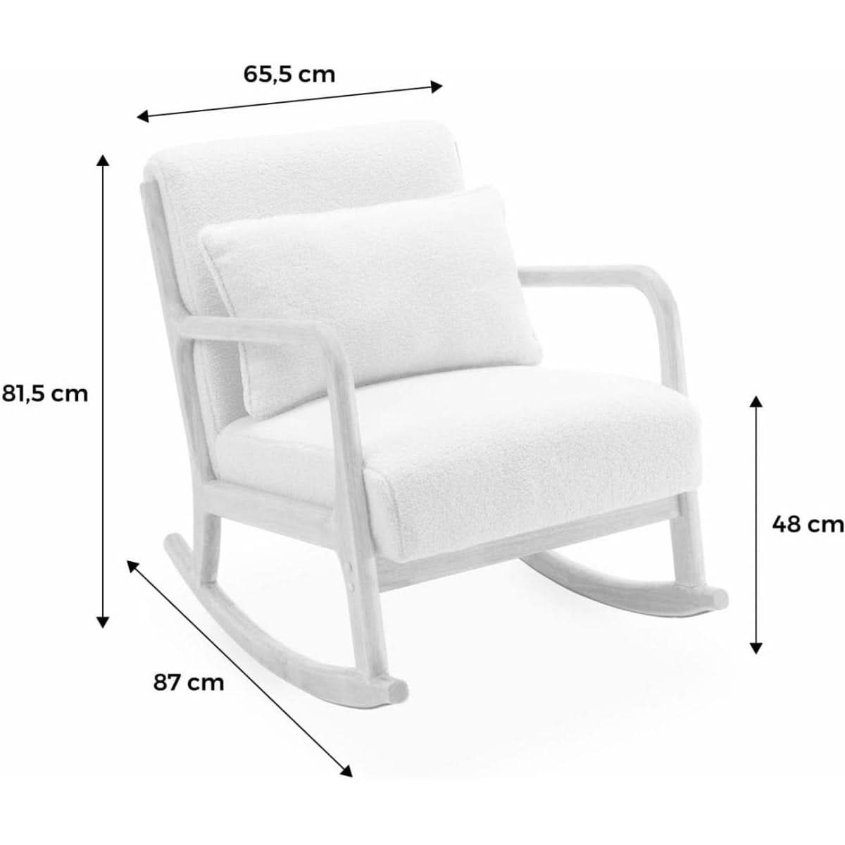 Fauteuil Bascule Bouclettes Blanches | Spruce - Designix Fauteuil