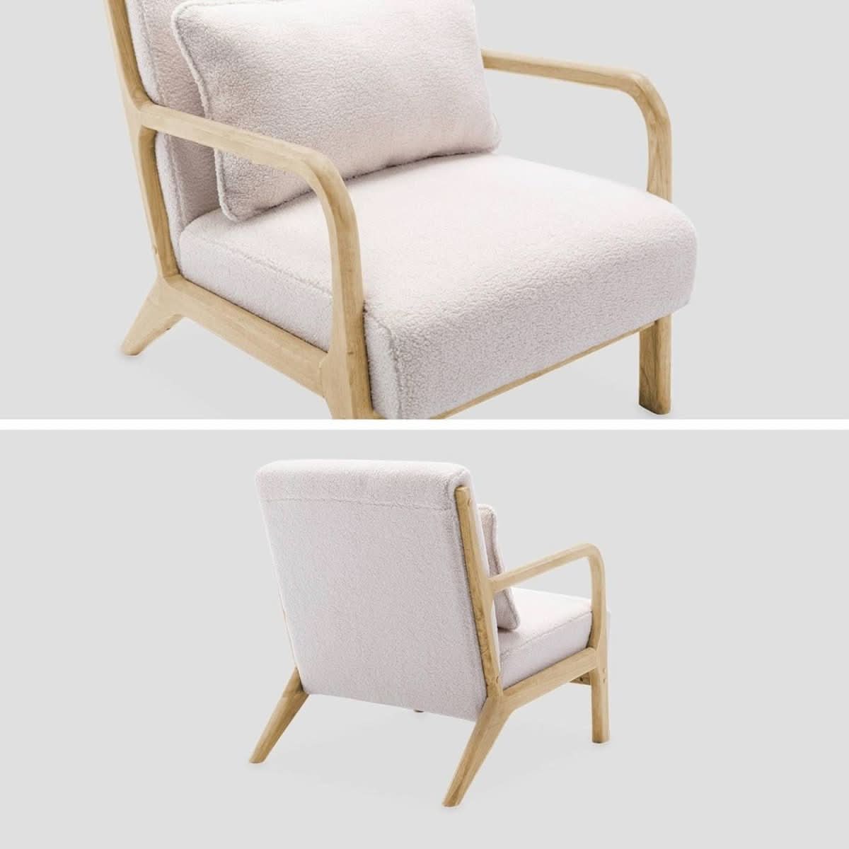 Fauteuil Bouclette Scandinave Bois | Oasis - Designix Fauteuil