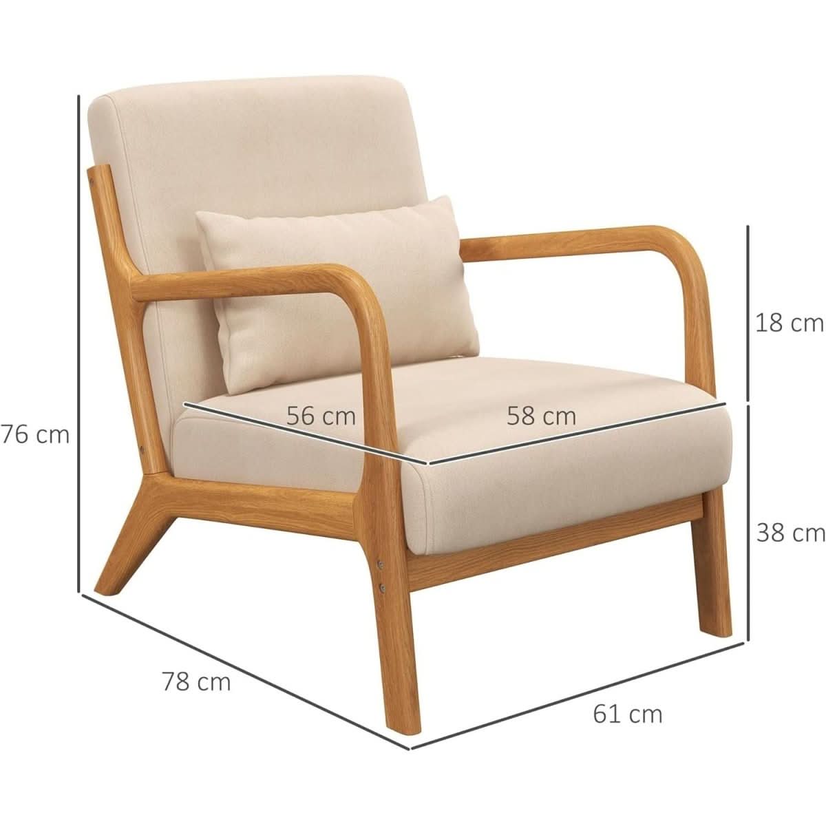 Fauteuil Lounge Bois Velours Beige | Poise - Designix Fauteuil Beige