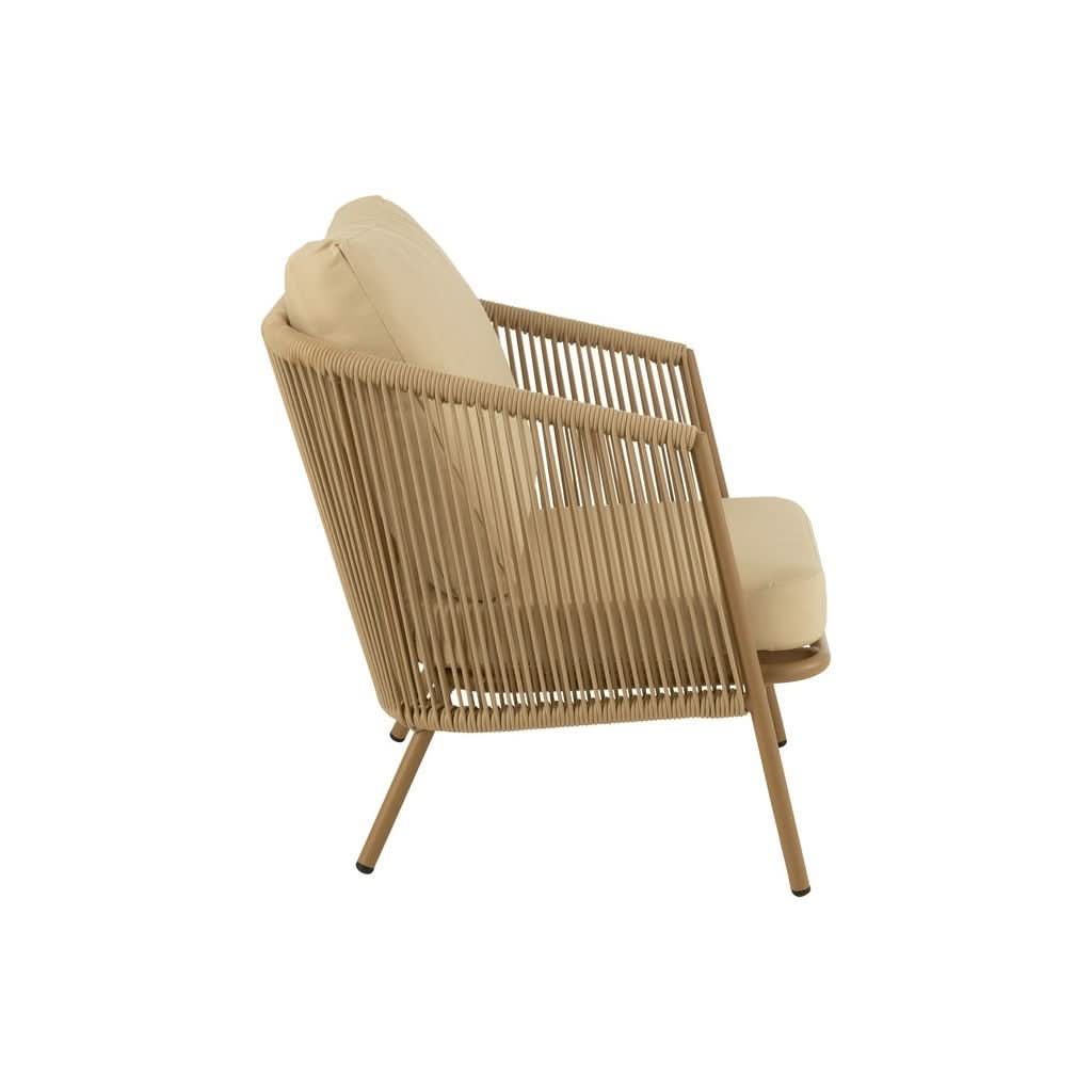 Fauteuil Métal Corde Beige | Tine
