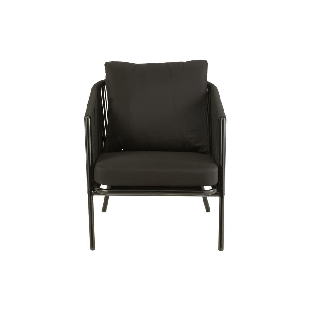 Fauteuil Noir Métal Coussins | Alie - Designix Fauteuil