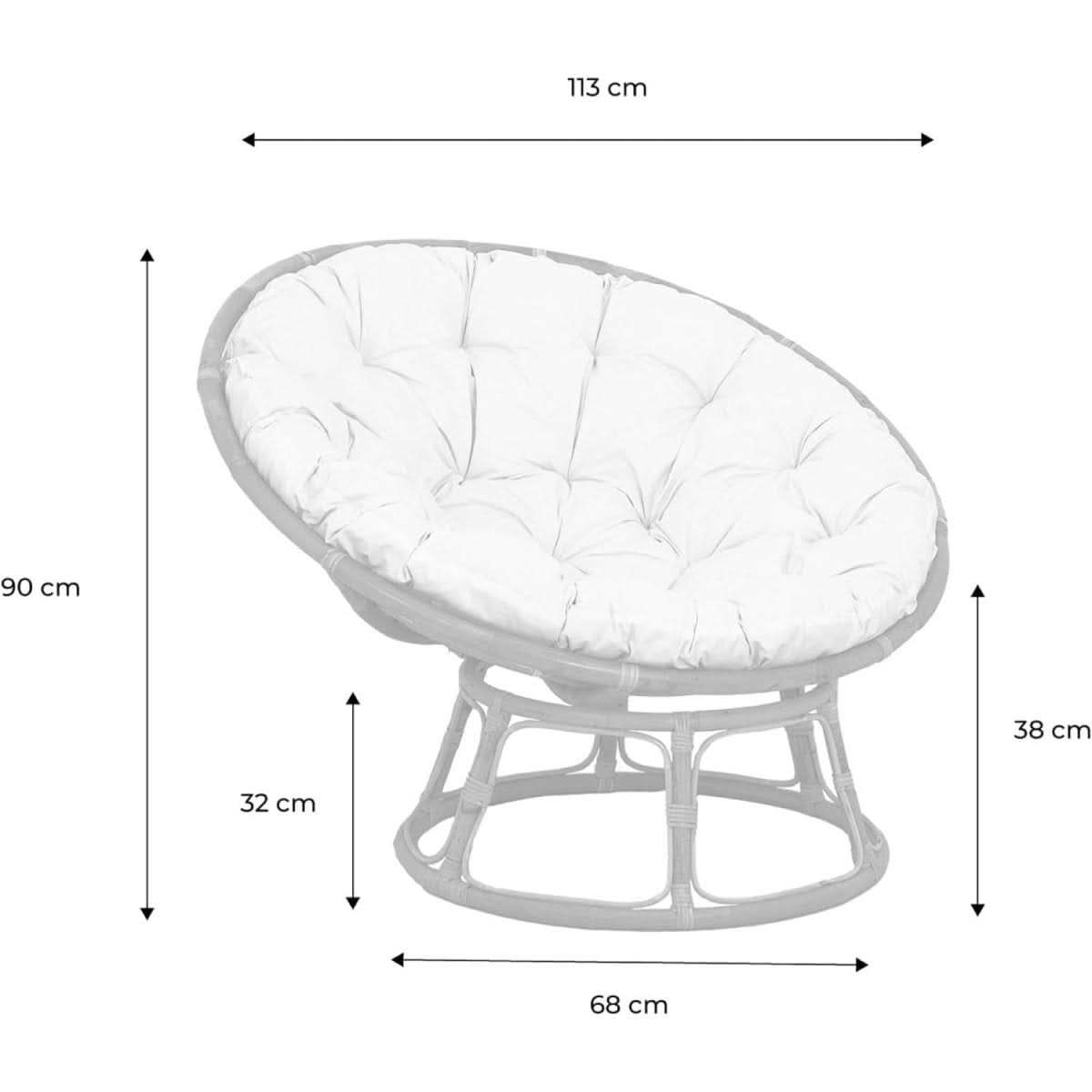 Fauteuil Rotin Coussin Blanc | Granite - Designix Fauteuil