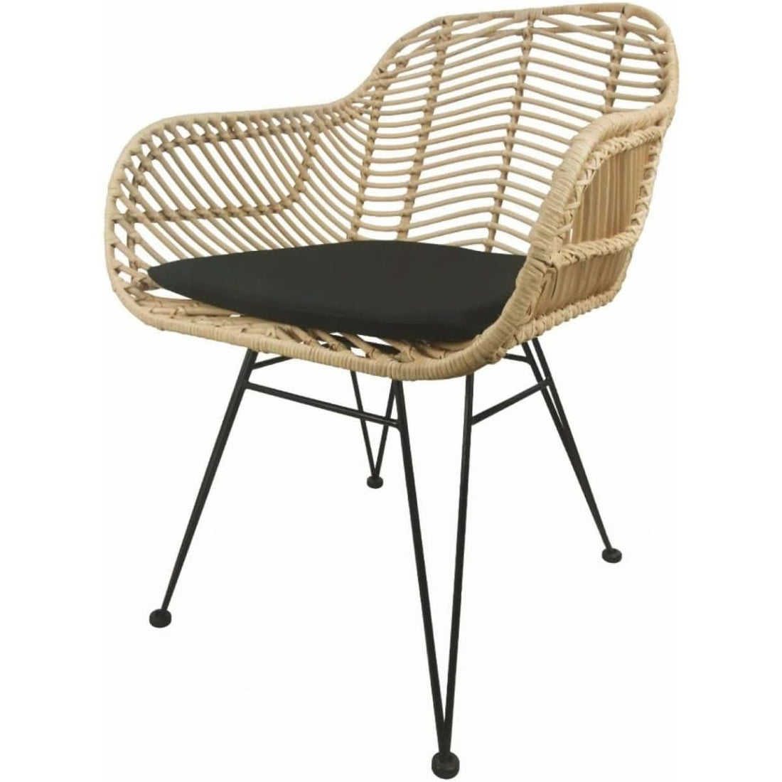 Sessel Rattan Metall Schwarz | Vif