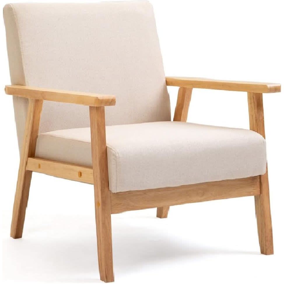 Fauteuil Scandinave Bois Beige | Bulle - Designix Fauteuil Beige 2 Places