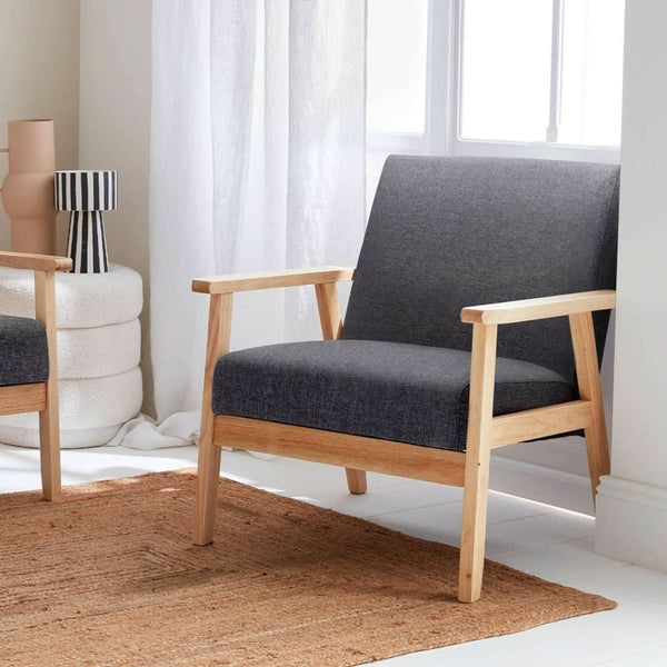 Skandinavischer Sessel Holz Grau | Délice
