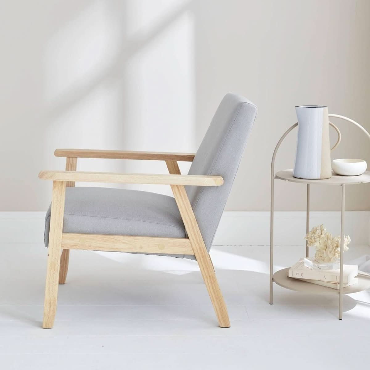 Fauteuil Scandinave Bois Gris | Éthéré - Designix Fauteuil