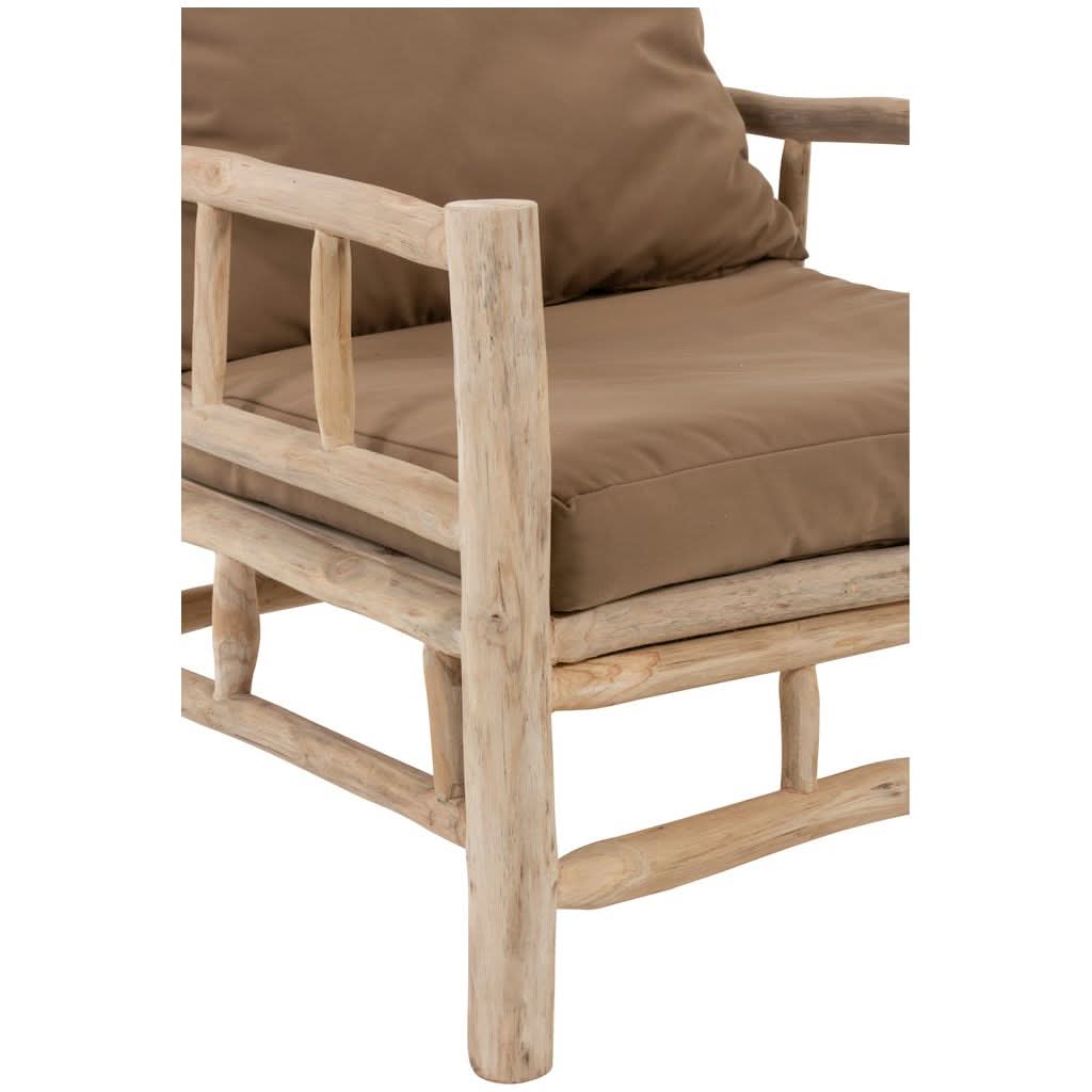 Fauteuil Teck Textile Naturel | Helo - Designix Fauteuil