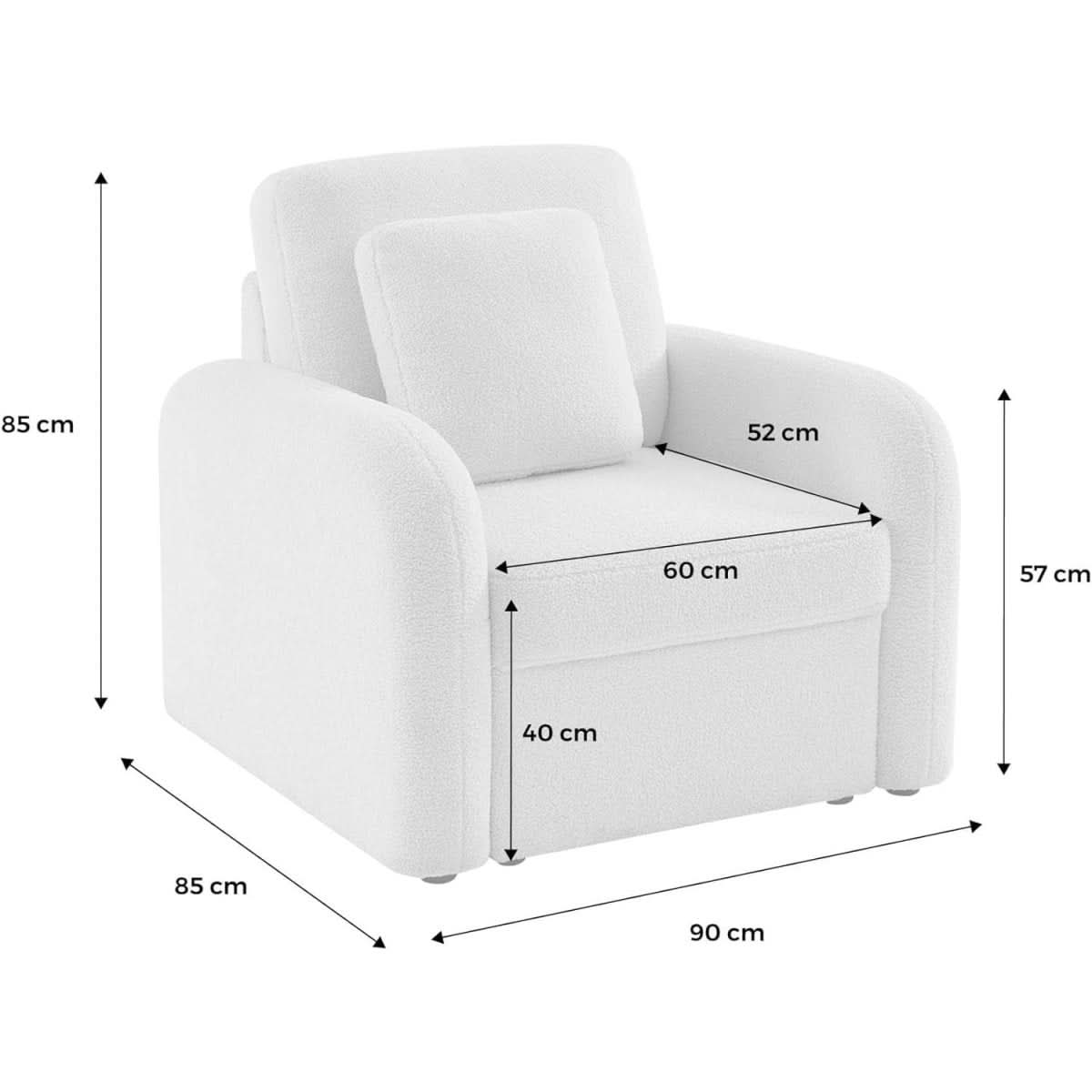 Fauteuil Tissu Bouclette Cosy | Jardin - Designix Fauteuil