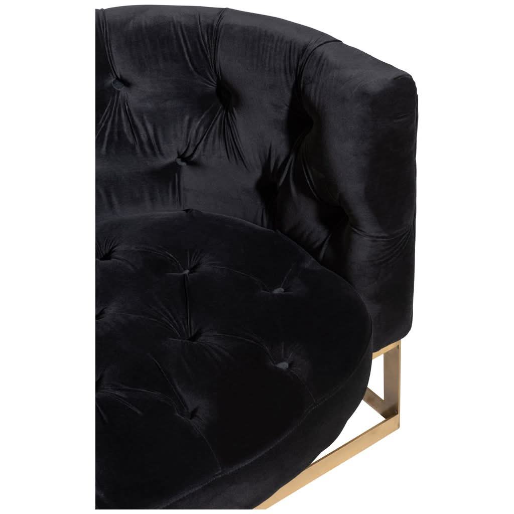 Fauteuil Velours Anthracite Or | Ovin - Designix Fauteuil