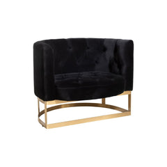 Fauteuil Velours Anthracite Or | Ovin
