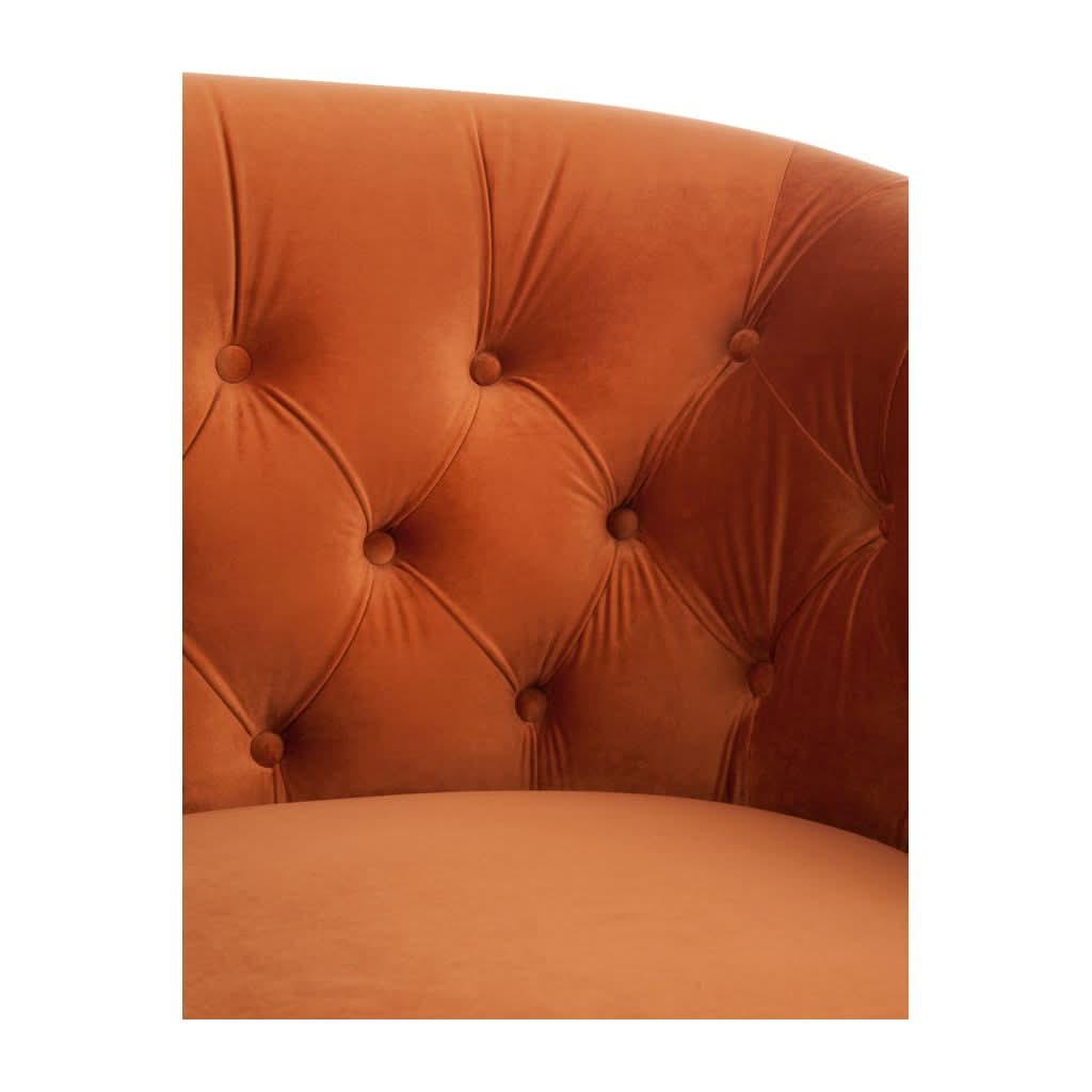 Fauteuil Velours Orange Noir | Xino - Designix Fauteuil