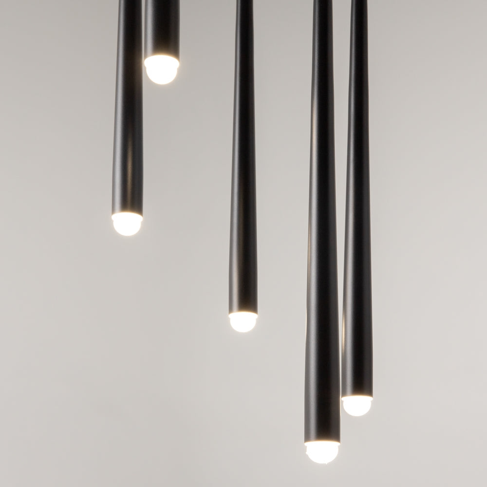Gros plan sur les embouts diffusant une lumière blanche et chaude