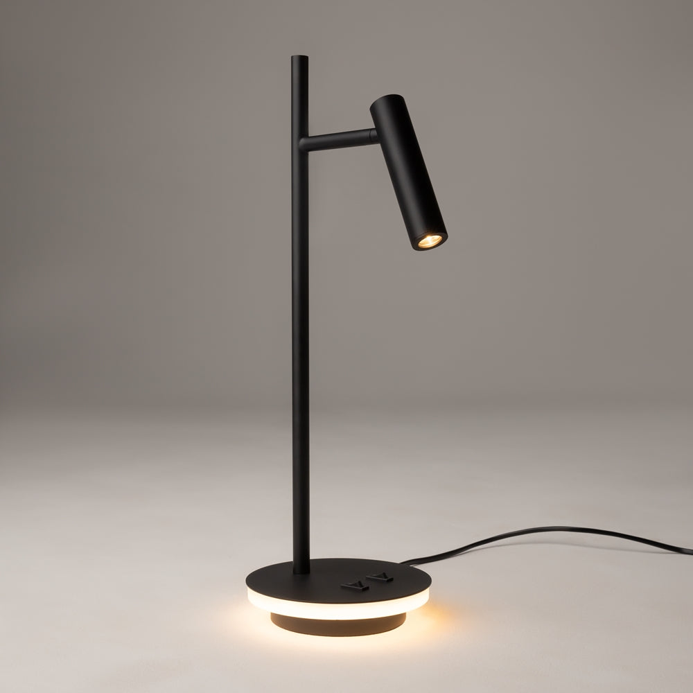 Schwarze Nachttischlampe Estudo