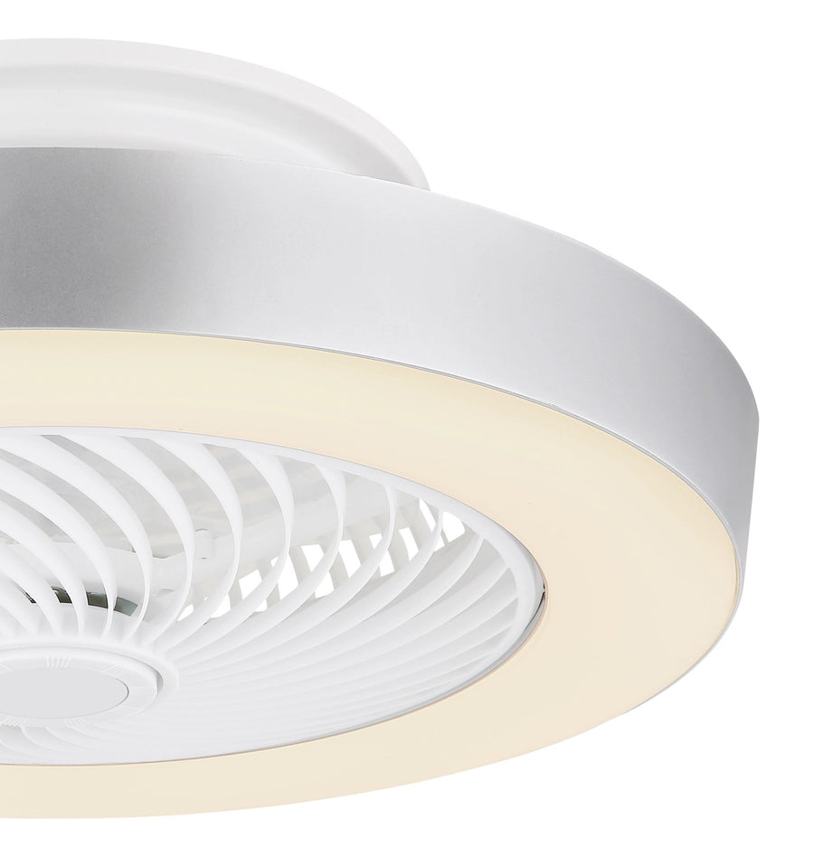 Ventilateur de plafond lumineux Gharra blanc