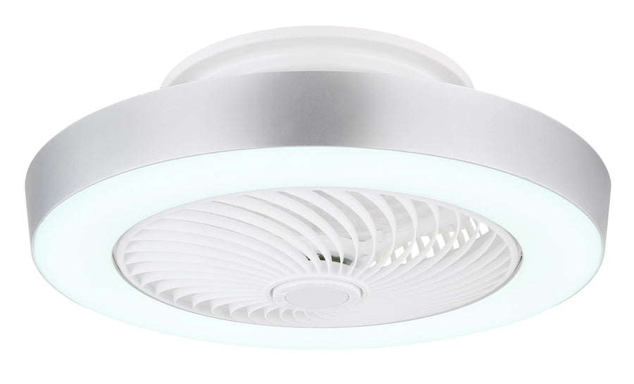 Ventilateur de plafond lumineux Gharra blanc