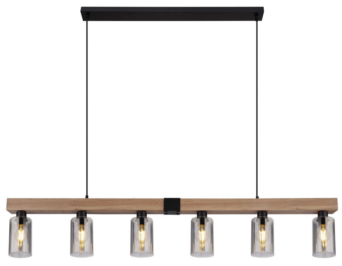 Suspension Hadera noire mat, L 140 cm