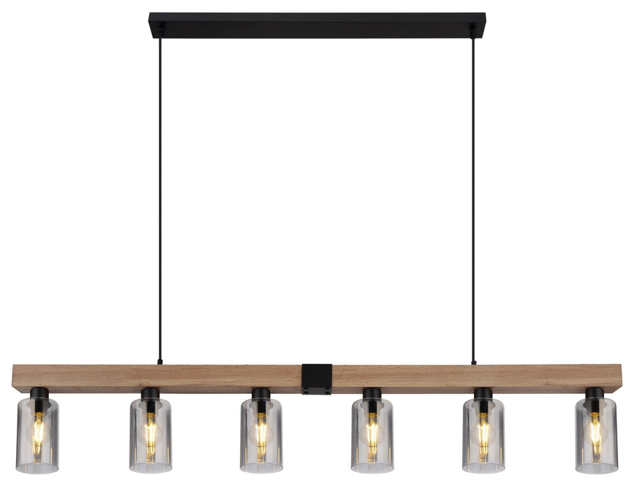 Suspension Hadera noire mat, L 140 cm