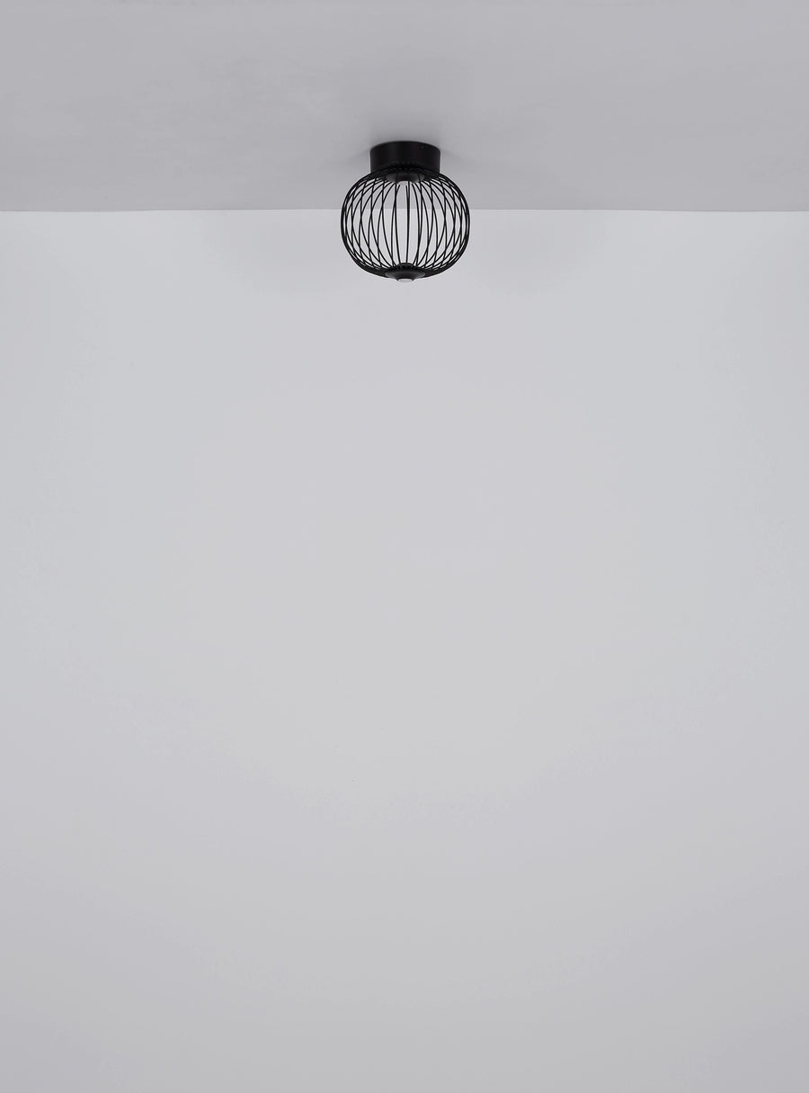 Plafonnier Galway noir mat, Ø 50 cm