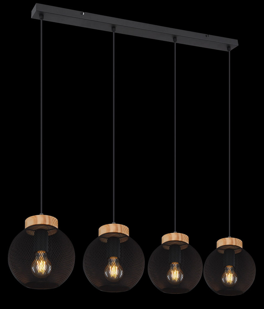 Suspension Pablo noire mat (15663-4H)
