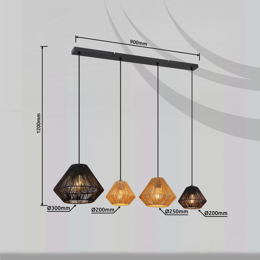 Suspension Houdini noire mat (15694-4H)