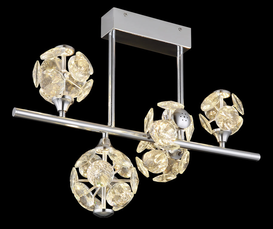 Plafonnier Virina chromé, L 61 cm