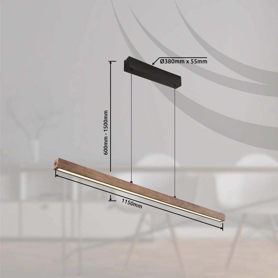 Suspension Olivus noire mat