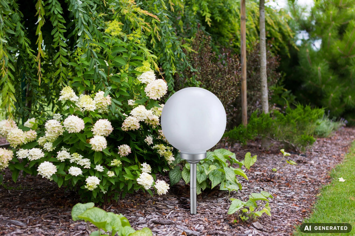Luminaire extérieur Solar argenté, H 68 cm