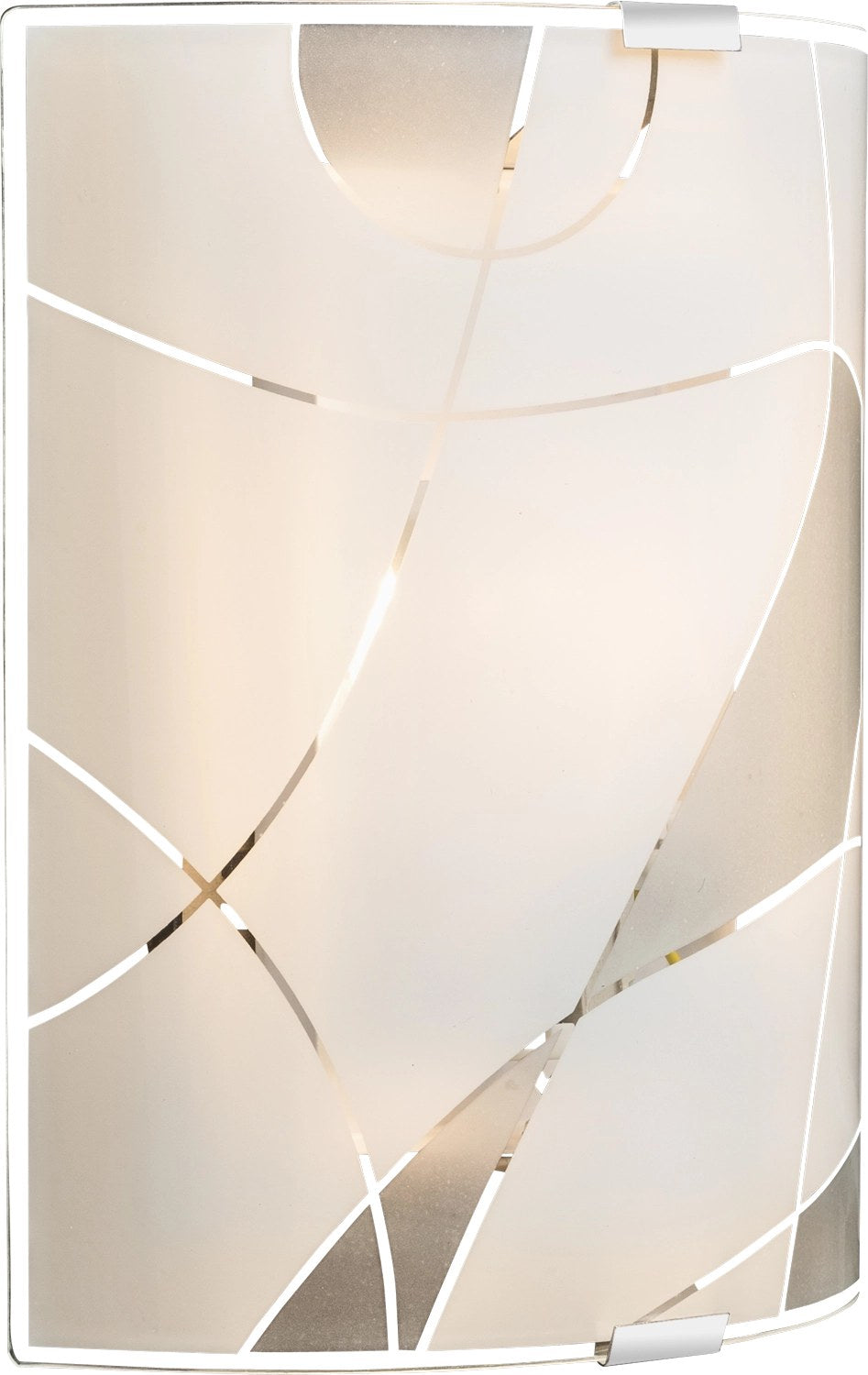 Applique murale présentée à la verticale, éclairage doux sur verre dépoli