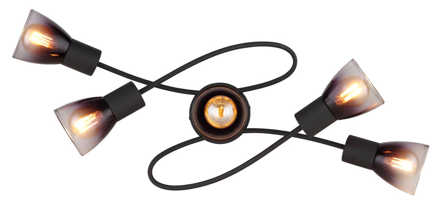 Plafonnier Satella noir mat, L 24 cm
