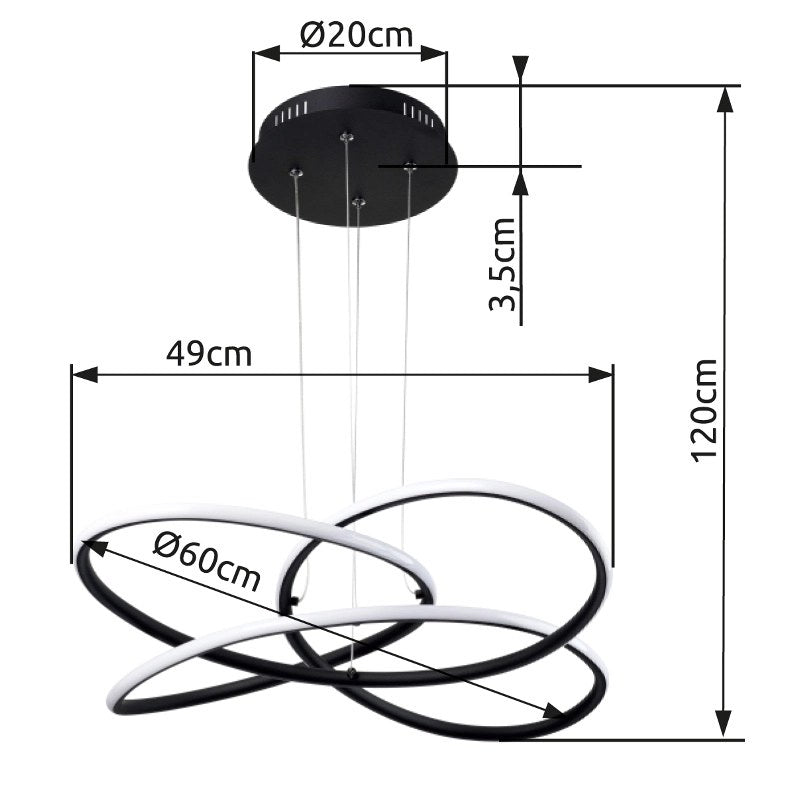Suspension Panda noire mat