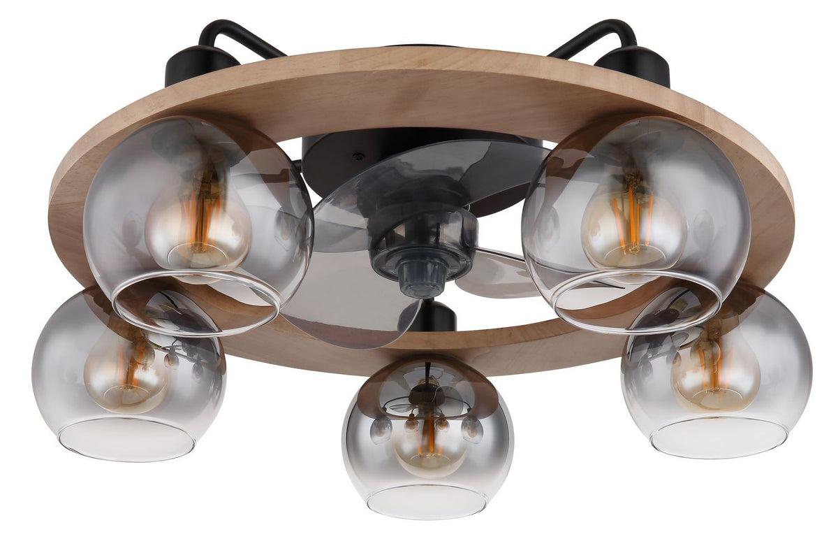 Ventilateur de plafond lumineux Lamotta noir mat