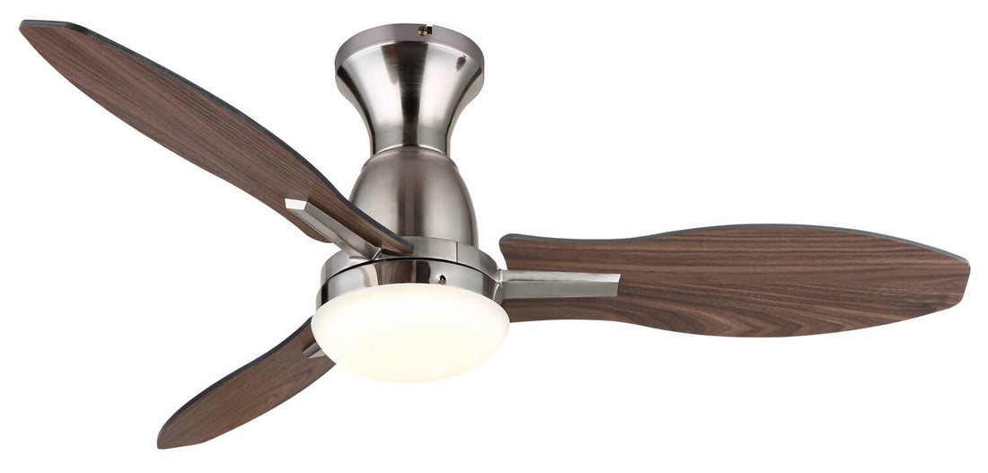 Ventilateur de plafond lumineux Gale nickel satiné