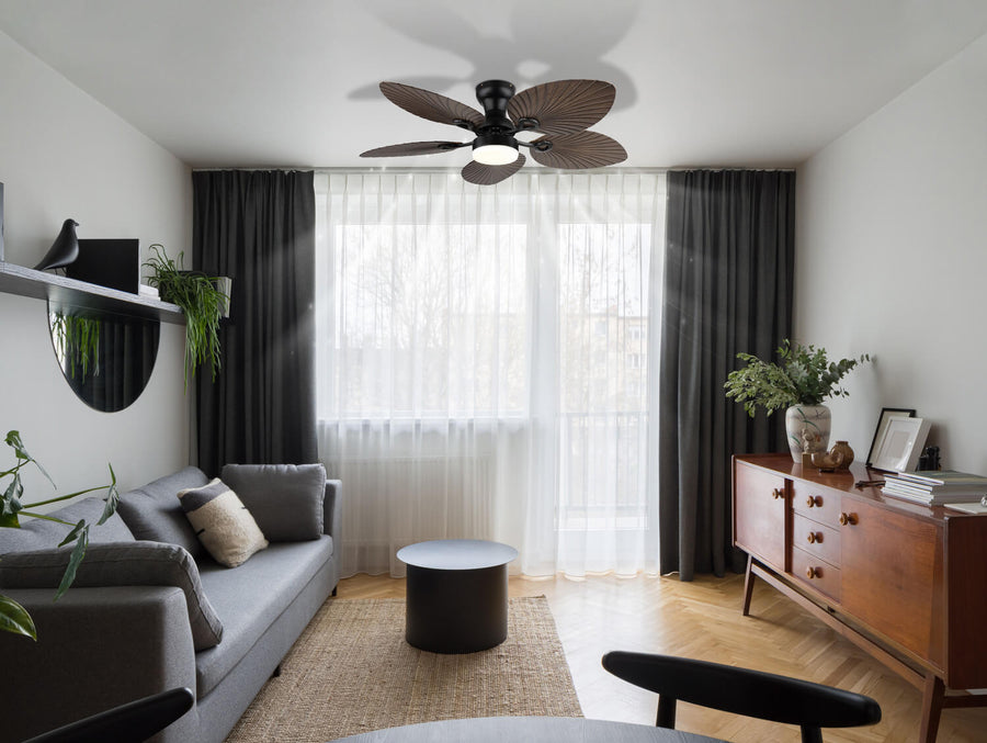 Ventilateur de plafond lumineux Elise noir mat