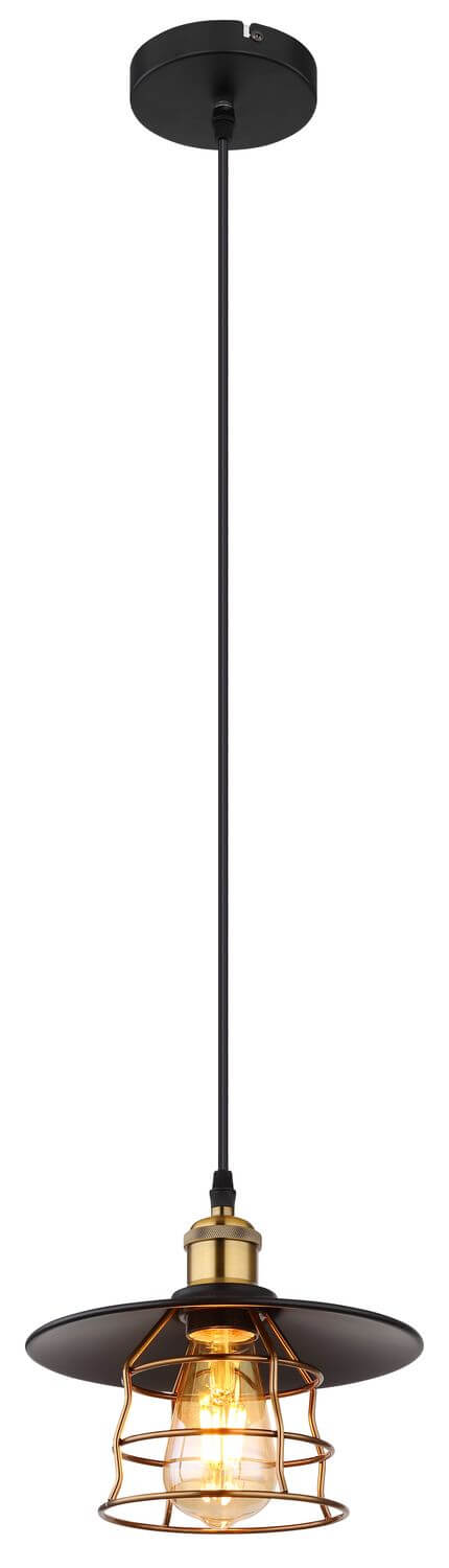Suspension Viejo noire mat, H 150 cm