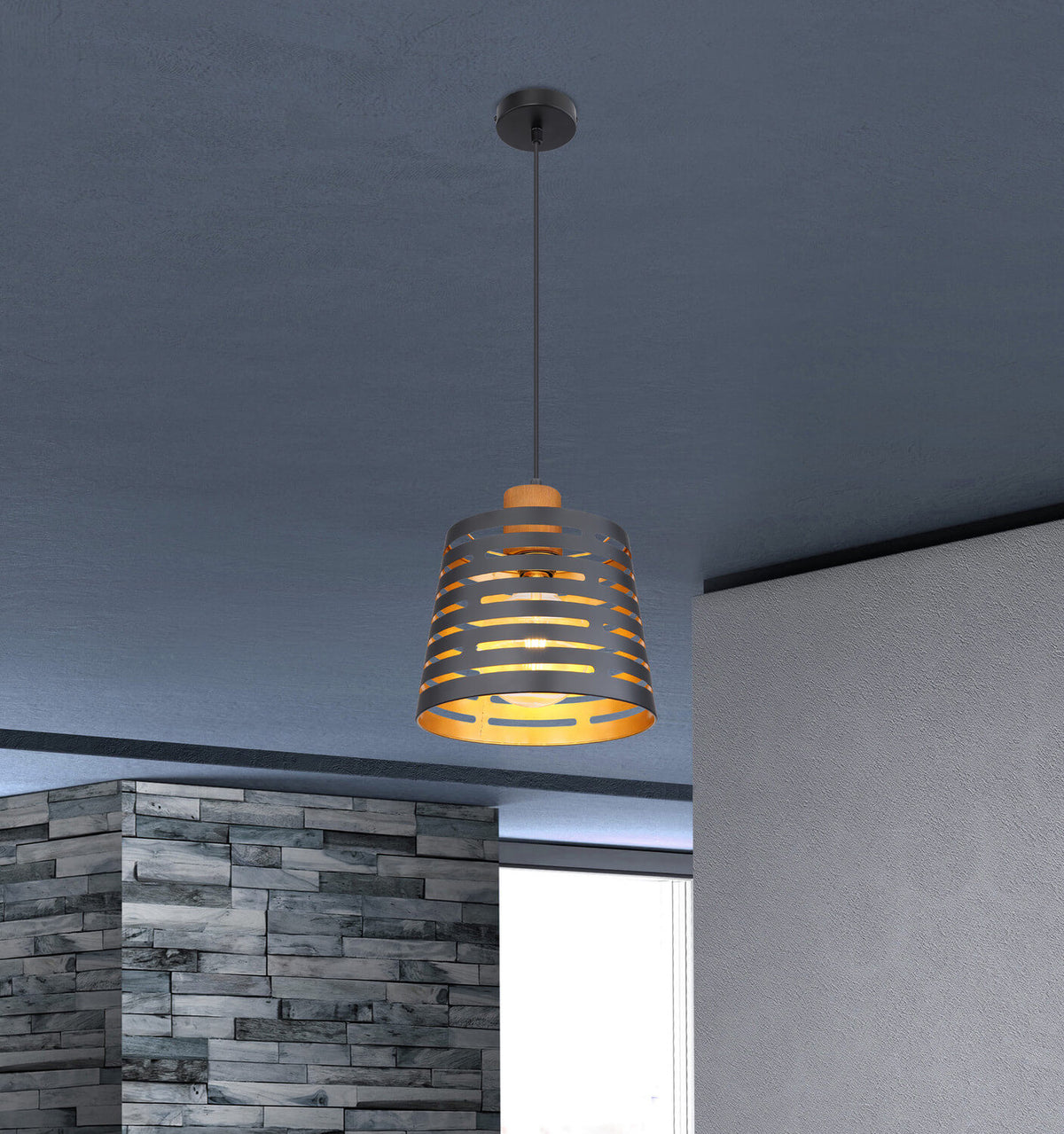 Suspension Ablona noire mat (15451H)