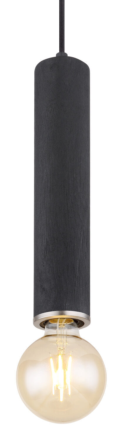 Gros plan sur le bas du cylindre noir et l'ampoule chaude allumée.