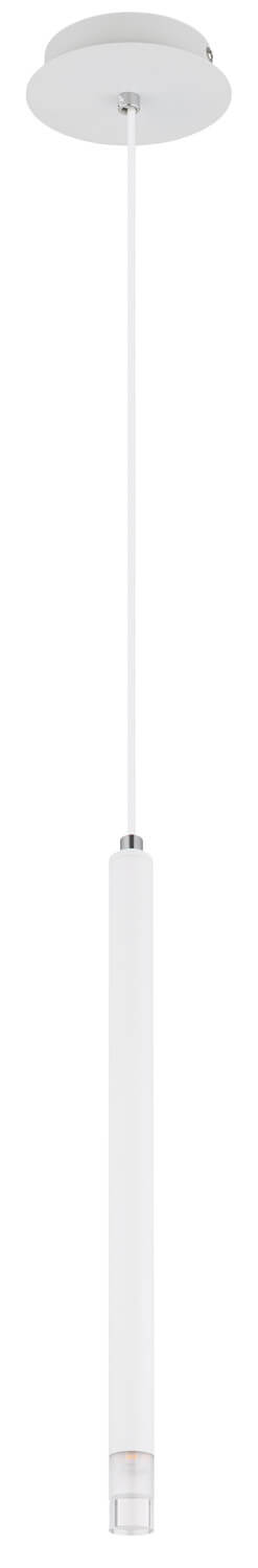 Gros plan sur le tube cylindrique blanc mat et son embout lumineux transparent