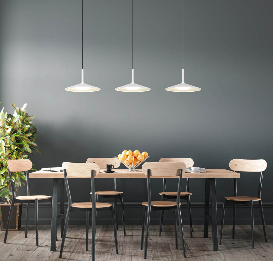 Suspension Lampone blanche mat, H 150 cm