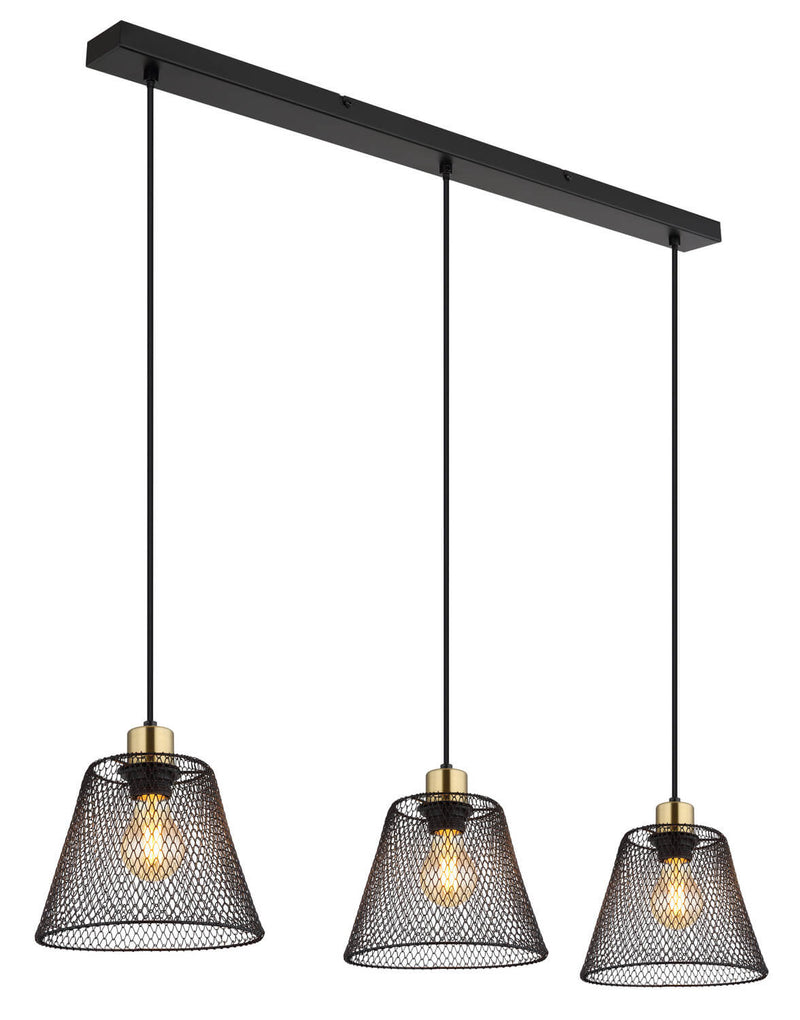 Suspension Baku noire mat (15646-3H)