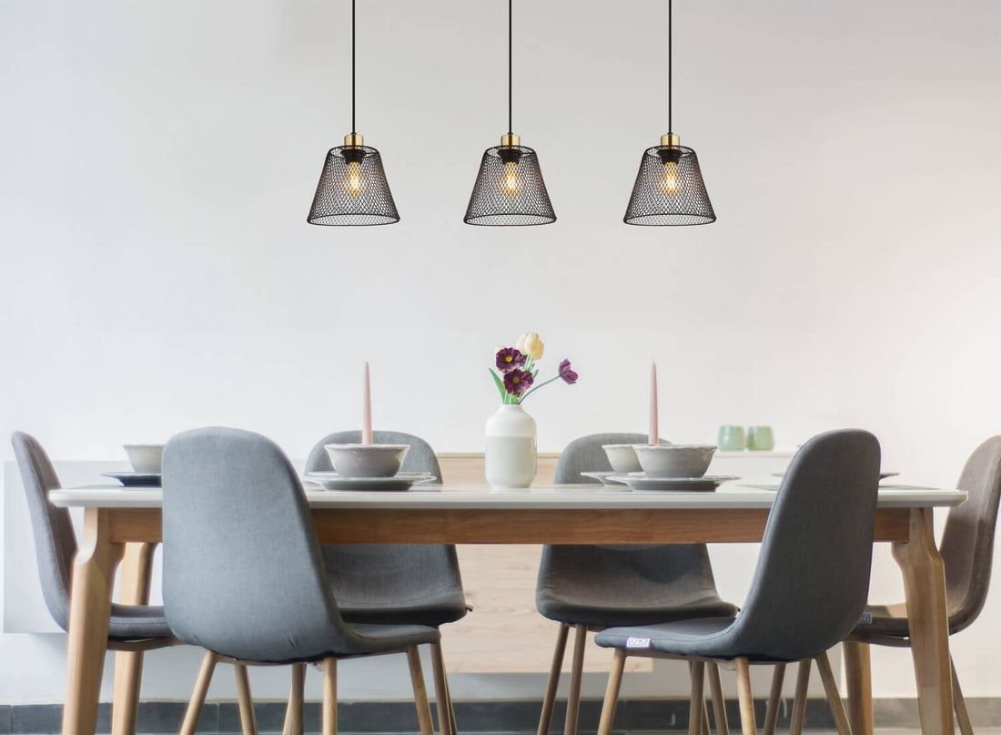 Suspension Baku noire mat (15646-3H)