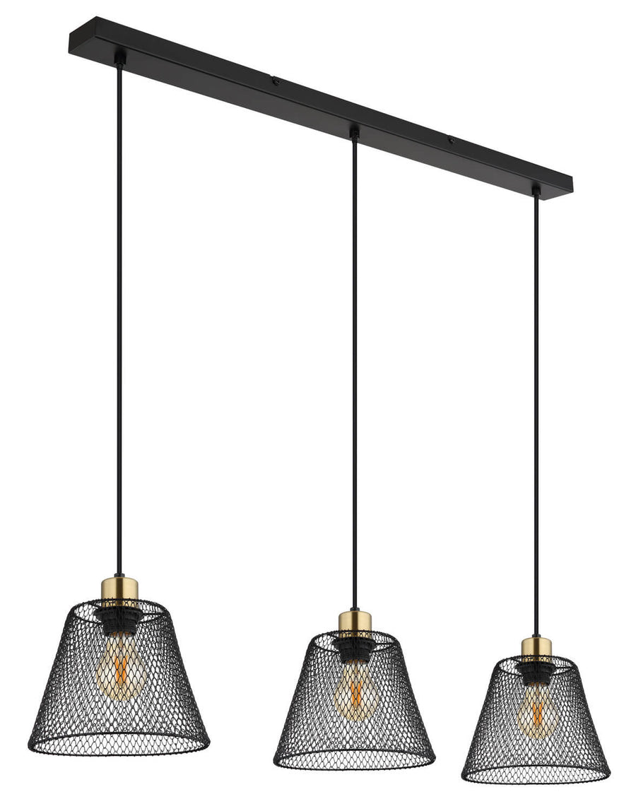 Suspension Baku noire mat (15646-3H)
