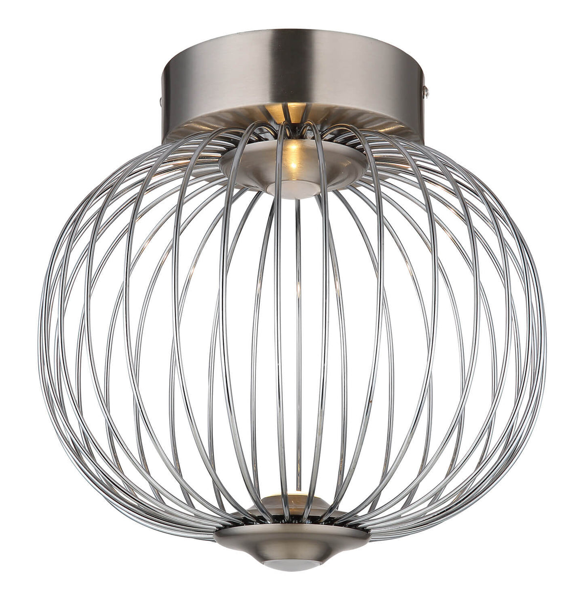 Plafonnier Galway nickel satiné, Ø 30 cm