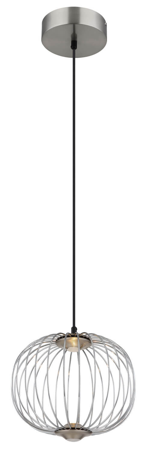 Autre vue du luminaire suspendu, mettant en valeur la rosace et le câble de fixation.