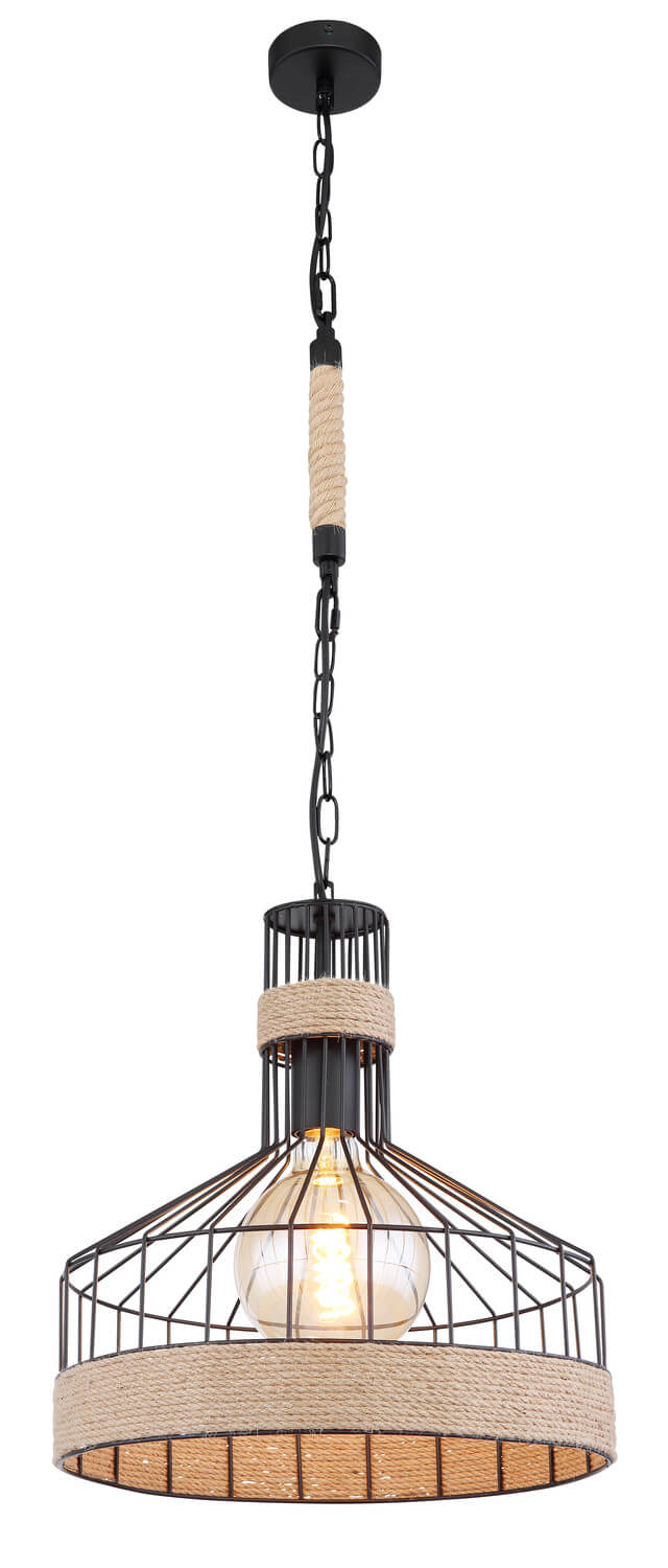 Suspension Halia noire mat, H 135 cm