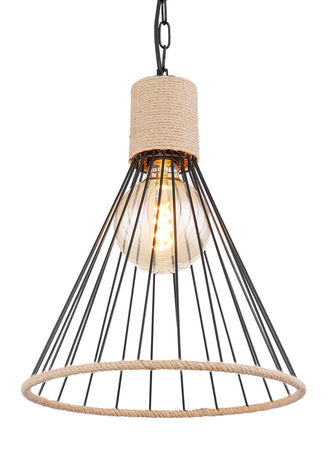 Suspension Halia noire mat, H 140 cm